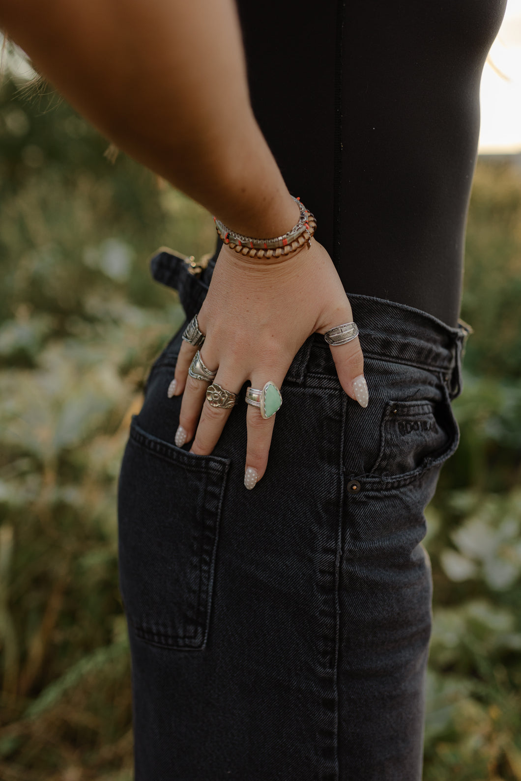 lace skirt (light green stone)